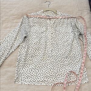 Topshop White Blouse with Black Heart Print